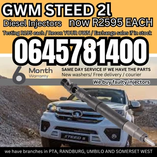 GWM Steed 2L diesel injectors for sale