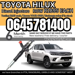 Toyota Hilux diesel injectors for sale