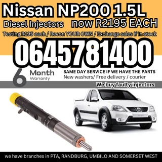 Nissan NP200 1.5L diesel injectors for sale