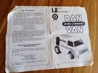 DAN VAN Word Command Vintage toy van