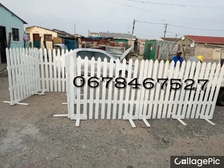 Wood picket fencing