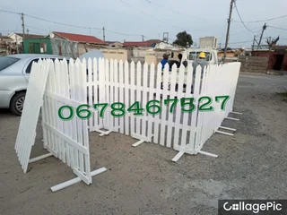 Wood picket fencing