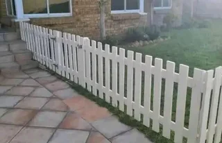 Wood picket fencing