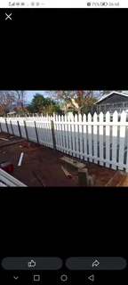 Wood picket fencing