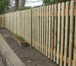 Wood picket fencing