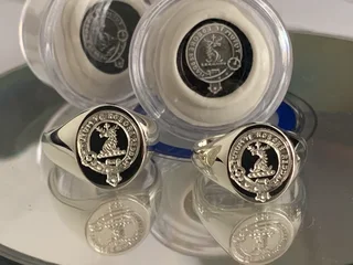 Sterling Silver Signet Ring with your Family Crest Hand Engraved by The Master Hand Engraver