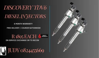 Discovery TDV6 Diesel Injectors for sale on service exchange or to recon