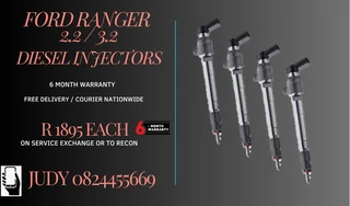 Ford Ranger 2.2 / 3.2 Diesel Injectors for sale on service exchange or to recon