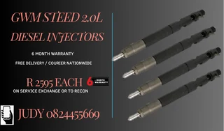 GWM Steed 2.0L Diesel Injectors for sale on service exchange or to recon