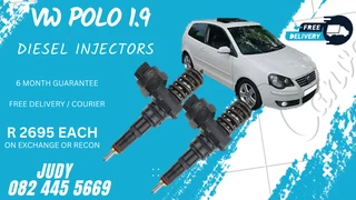 VW Polo 1.9 Diesel Injectors for sale on service exchange or to recon