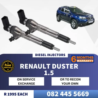 Renault Duster 1.5 Diesel Injectors for sale on service exchange or to recon