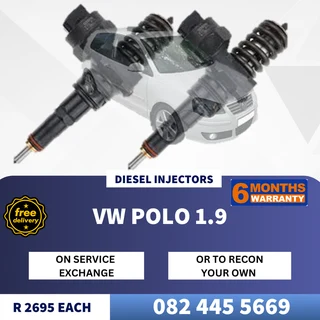 VW Polo 1.9 Diesel Injectors for sale on service exchange or to recon