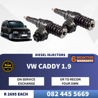 VW Caddy 1.9 Diesel Injectors for sale on service exchange or to recon