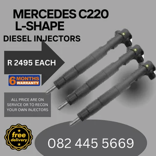 Mercedes C220 L-Shape Diesel Injectors for sale on service exchange or to recon