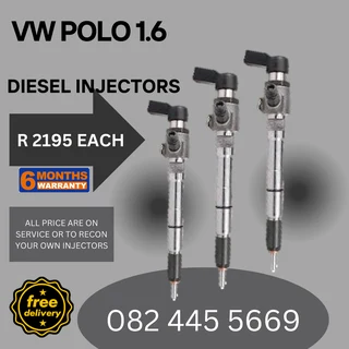 VW Polo 1.6 Diesel Injectors for sale on service exchange or to recon