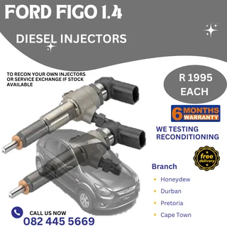 Ford Figo 1.4 Diesel Injectors for sale on service exchange or to recon