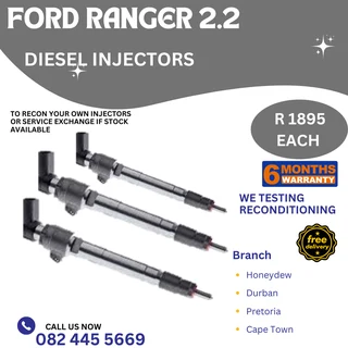 Ford Ranger 2.2 Diesel Injectors for sale on service exchange or to recon