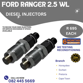 Ford Ranger 2.5 WL Diesel Injectors for sale on service exchange or to recon