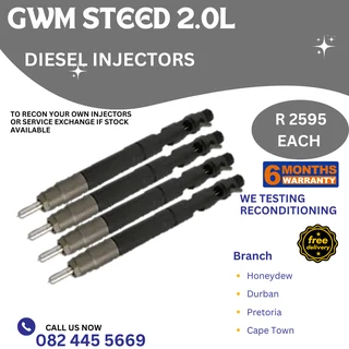 GWM Steed 2.0L Diesel Injectors for sale on service exchange or to recon