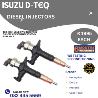 Isuzu D-TEQ Diesel Injectors for sale on service exchange or to recon