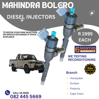 Mahindra Bolero Diesel Injectors for sale on service exchange or to recon
