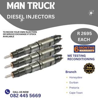 MAN Truck Diesel Injectors for sale on service exchange or to recon