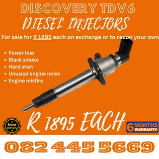 Discovery TDV6 Diesel Injectors for sale on service exchange or to recon