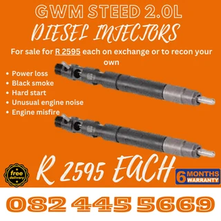 GWM Steed 2.0L Diesel Injectors for sale on service exchange or to recon