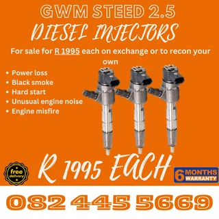 GWM Steed 2.5 Diesel Injectors for sale on service exchange or to recon