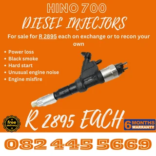 Hino 700 Diesel Injectors for sale on service exchange or to recon