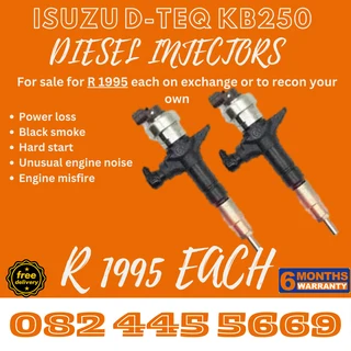 Isuzu D-TEQ KB250 Diesel Injectors for sale on service exchange or to recon