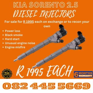 Kia Sorento 2.5 Diesel Injectors for sale on service exchange or to recon