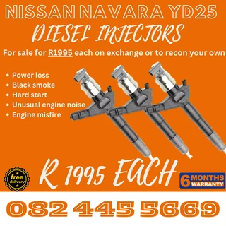 Nissan Navara YD25 Diesel Injectors for sale on service exchange or to recon