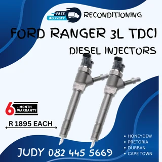 Ford Ranger 3L TDCI Diesel Injectors for sale on service exchange or to recon