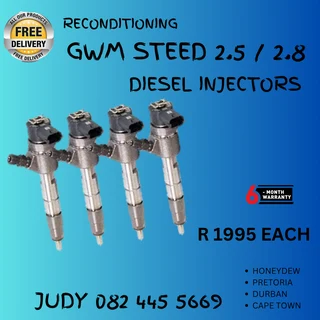 GWM Steed 2.5 / 2.8 Diesel Injectors for sale on service exchange or to recon