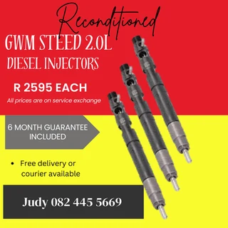 GWM Steed 2.0L Diesel Injectors for sale on service exchange or to recon