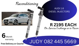 Audi 1.6 Diesel Injectors for sale on service exchange or to recon