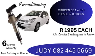 Citroen C3 1.4 HDI Diesel Injectors for sale on service exchange or to recon