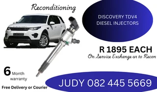 Discovery TDV4 Diesel Injectors for sale on service exchange or to recon