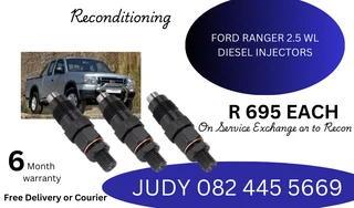 Ford Ranger 2.5 WL Diesel Injectors for sale on service exchange or to recon