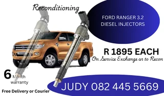 Ford Ranger 3.2 Diesel Injectors for sale on service exchange or to recon