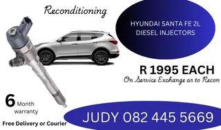 Hyundai Santa FE 2L Diesel Injectors for sale on service exchange or to recon