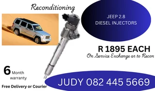 Jeep 2.8 Diesel Injectors for sale on service exchange or to recon