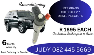 Jeep Grand Chrokee 2.7 Diesel Injectors for sale on service exchange or to recon