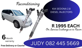 Kia Sedona 2.8 Diesel Injectors for sale on service exchange or to recon