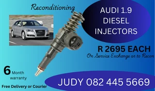 Audi 1.9 Diesel Injectors for sale on service exchange or to recon
