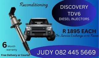 Discovery TDV6 Diesel Injectors for sale on service exchange or ot recon