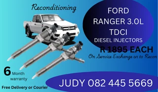 Ford Ranger 3.0L TDCI Diesel Injectors for sale on service exchange or to recon