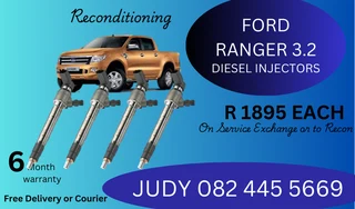 Ford Ranger 3.2 Diesel Injectors for sale on service exchange or to recon