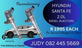 Hyundai Santa FE 2.0L Diesel Injectors for sale on service exchange or ot recon